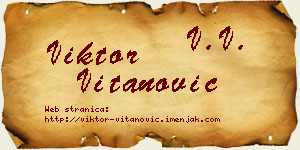 Viktor Vitanović vizit kartica